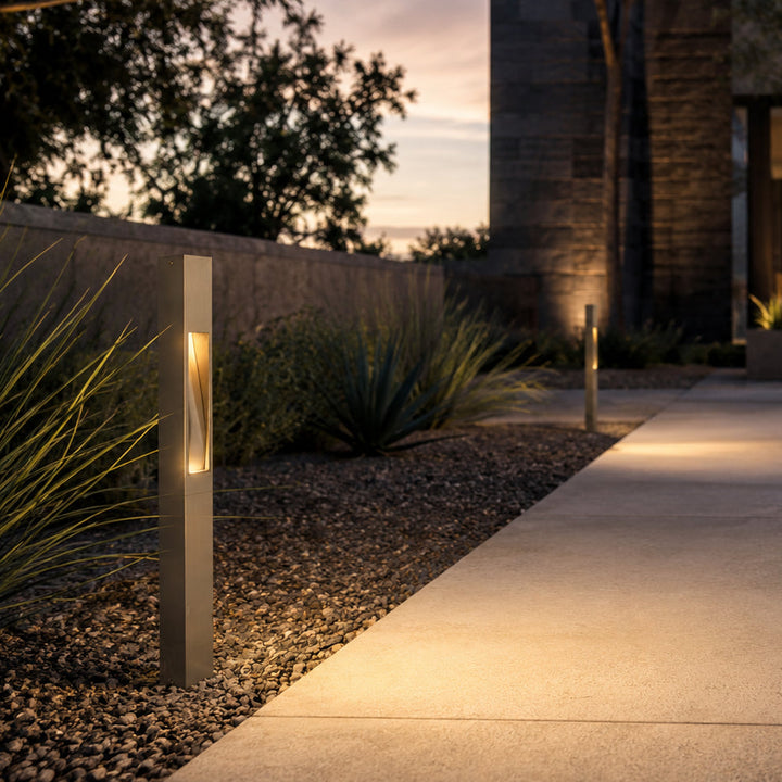 PLB29 Outdoor Garden Square Bollard Pathway Light | 12V Low Voltage Brass Path Light Lamp Ready G4 Socket