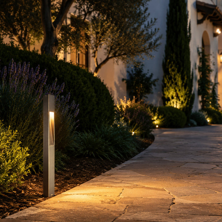 PLB29 Outdoor Garden Square Bollard Pathway Light | 12V Low Voltage Brass Path Light Lamp Ready G4 Socket