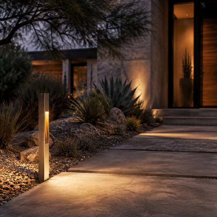 PLB29 Outdoor Garden Square Bollard Pathway Light | 12V Low Voltage Brass Path Light Lamp Ready G4 Socket