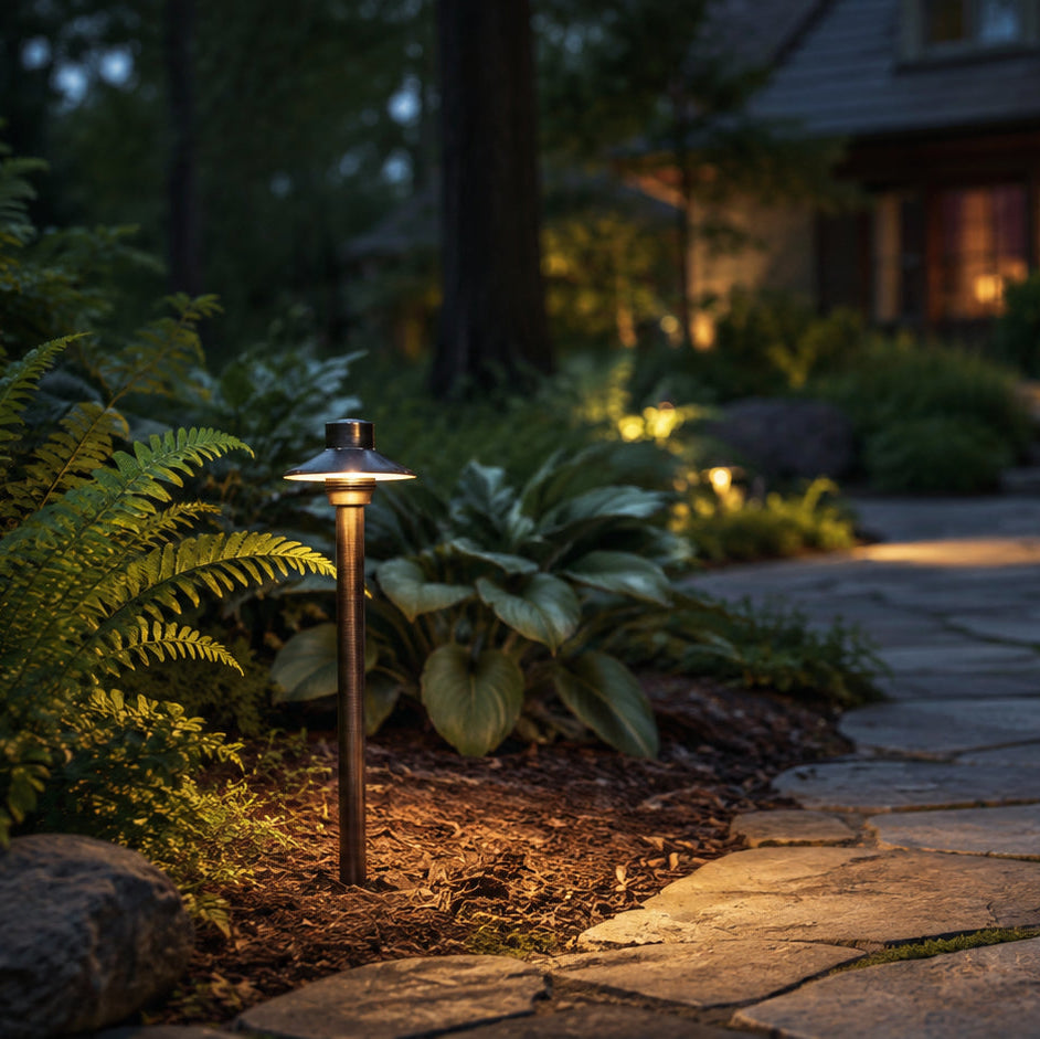 Outdoor Landscape Lighting LED 12V Low Voltage PLB30 Cast Brass Path Light | Lamp Ready 12V Low Voltage Landscape Light G4 Socket