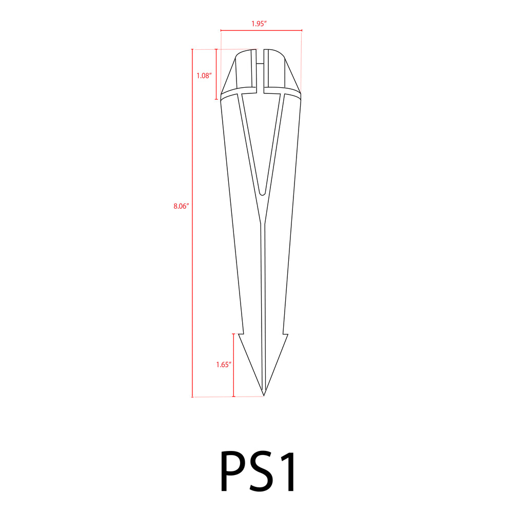 Outdoor Landscape Lighting LED 12V Low Voltage PS1 Heavy Duty 1/2" ABS Plastic Spike | Landscape Lighting Accessory