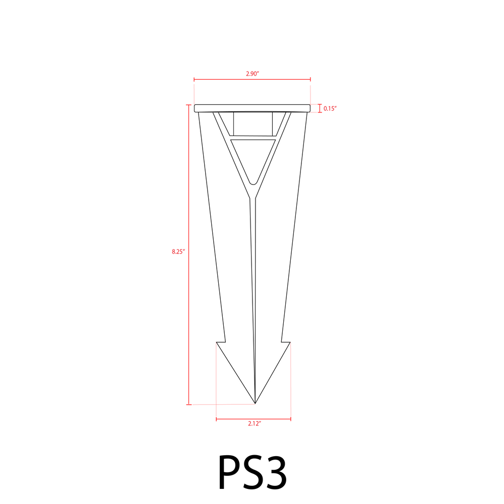 Outdoor Landscape Lighting LED 12V Low Voltage PS3 Heavy Duty 1/2" ABS Plastic Spike | Landscape Lighting Accessory