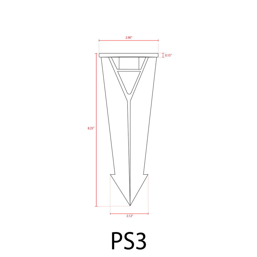 Outdoor Landscape Lighting LED 12V Low Voltage PS3 Heavy Duty 1/2" ABS Plastic Spike | Landscape Lighting Accessory