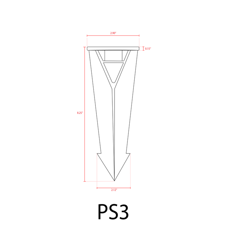 Outdoor Landscape Lighting LED 12V Low Voltage PS3 Heavy Duty 1/2" ABS Plastic Spike | Landscape Lighting Accessory
