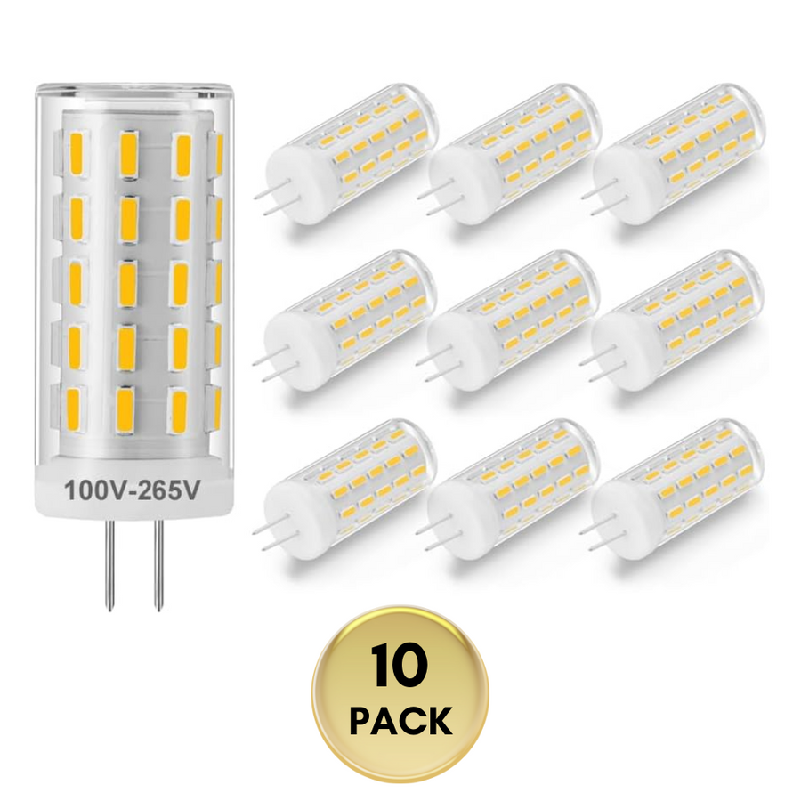 Outdoor Landscape Lighting LED 12V Low Voltage 10 Pack G4 5W Bi Pin 3000K/4000K/6000K LED Capsule 450LM 120V Line Voltage Bulb Energy Efficient Light IP20