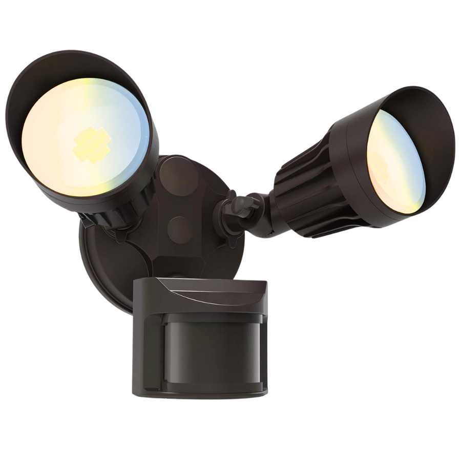 Outdoor Landscape Lighting LED 12V Low Voltage 27.5W Wired Outdoor Brown LED Floodlight, 120V 3CCT 3000K/4000K/5000K Tunable Motion-Sensor Security Light 2500LM, IP65