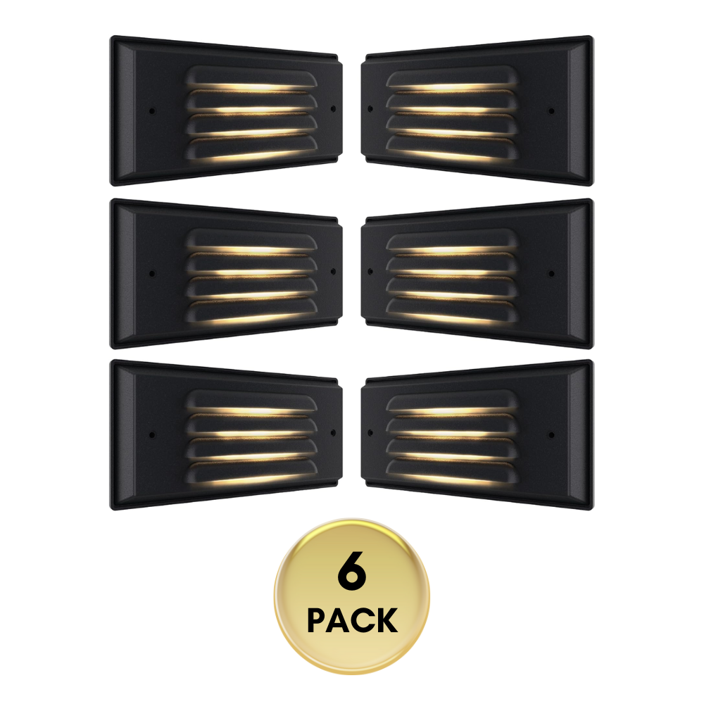 Outdoor Landscape Lighting LED 12V Low Voltage STLA16 Low Voltage 12V-24V AC/DC LED Step Lights, 5W 200LM Stair Lights for Indoor and Outdoor, Waterproof IP65 Non-dimmable 3000K Warm White Lighting Deck Lights 6 Pack
