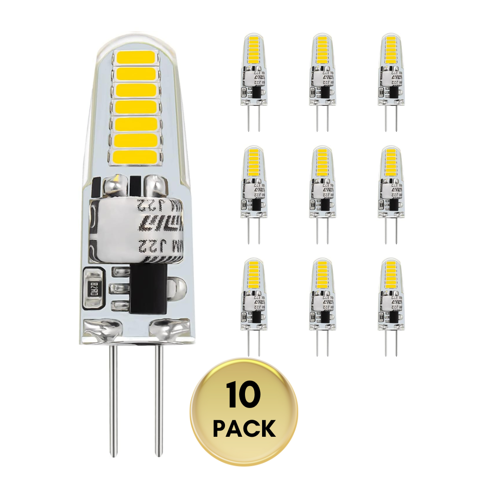 Outdoor Landscape Lighting LED 12V Low Voltage 10 Pack G4 1.2W/1.3W Bi Pin 3000K/6000K LED Capsule 120V Line Voltage Bulb Energy Efficient Light 6000K Cool White