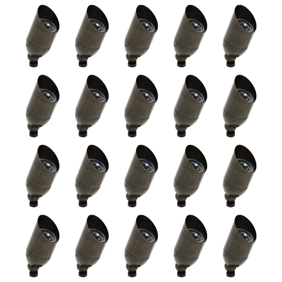 Outdoor Landscape Lighting LED 12V Low Voltage RAL8101S x20 Package Brass Accent Light Low Voltage LED Outdoor Landscape Spotlight [FINAL SALE]