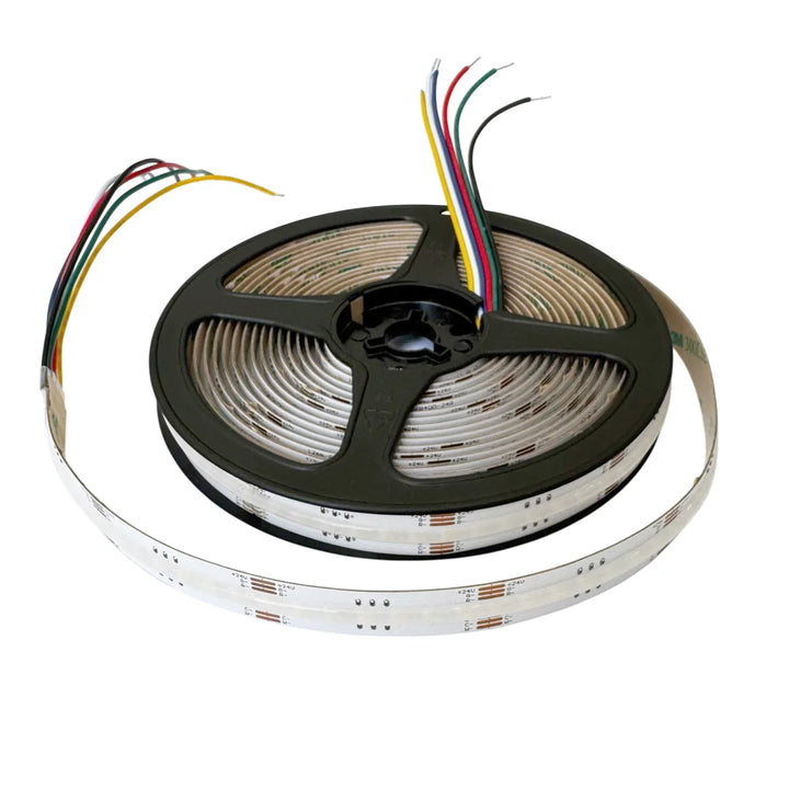 Outdoor Landscape Lighting LED 12V Low Voltage SLD09 Dotless Linear LED RGB CCT Color Changing and Tunable White 16.4ft (5M) 12mm 4.5W/ft DC24V Low Voltage COB Strip Lights IP20 Tape Light