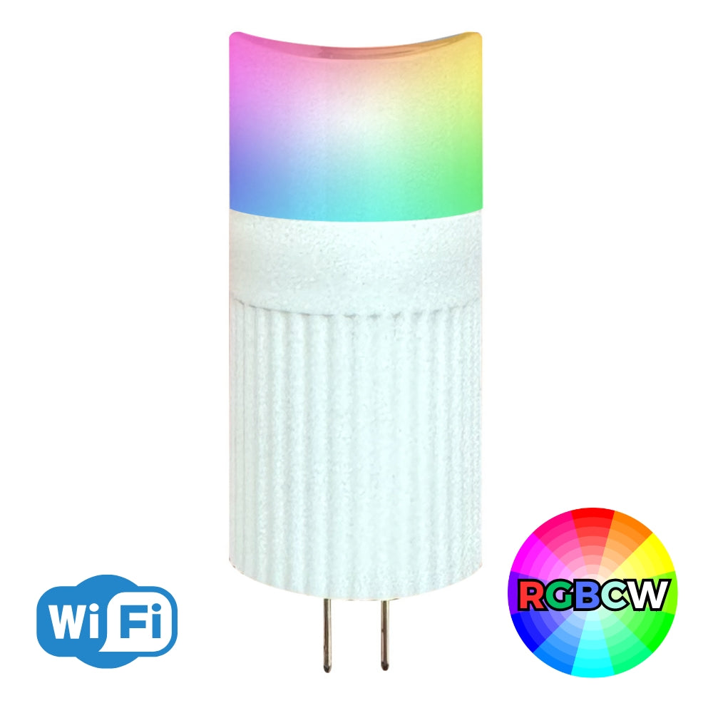 Outdoor Landscape Lighting LED 12V Low Voltage 2W G4 RGBCW Smart Wi-Fi 12V Low Voltage LED Light Bulbs Dimmable Energy Saving