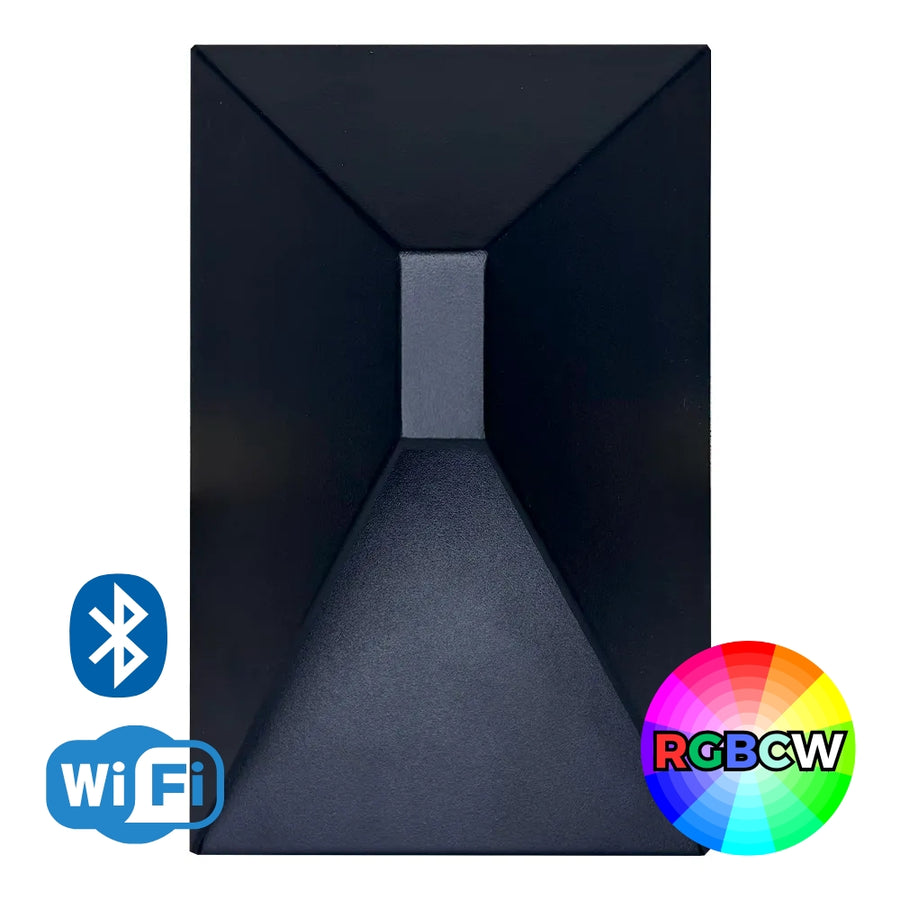 Outdoor Landscape Lighting LED 12V Low Voltage SCA03 Integrated LED 12W RGBCW Wi-Fi and Bluetooth 8″x5.17″x3.5″ 12V-24V Low Voltage Aluminum Wall Sconce Lighting IP65 Waterproof