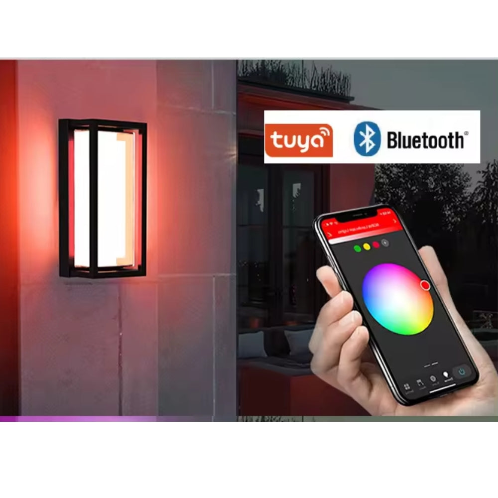 Outdoor Landscape Lighting LED 12V Low Voltage SCA01-14 Integrated LED 22W RGBCW Bluetooth Control 14″x6.2″x4.9″ 12V Low Voltage Aluminum Wall Sconce Lighting IP65 Waterproof