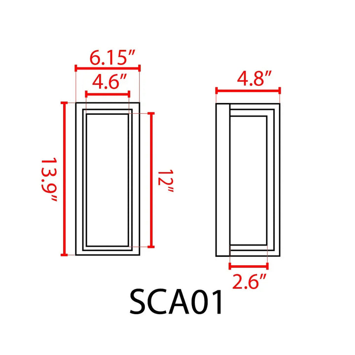 Outdoor Landscape Lighting LED 12V Low Voltage SCA01-14 Integrated LED 22W RGBCW Bluetooth Control 14″x6.2″x4.9″ 12V Low Voltage Aluminum Wall Sconce Lighting IP65 Waterproof