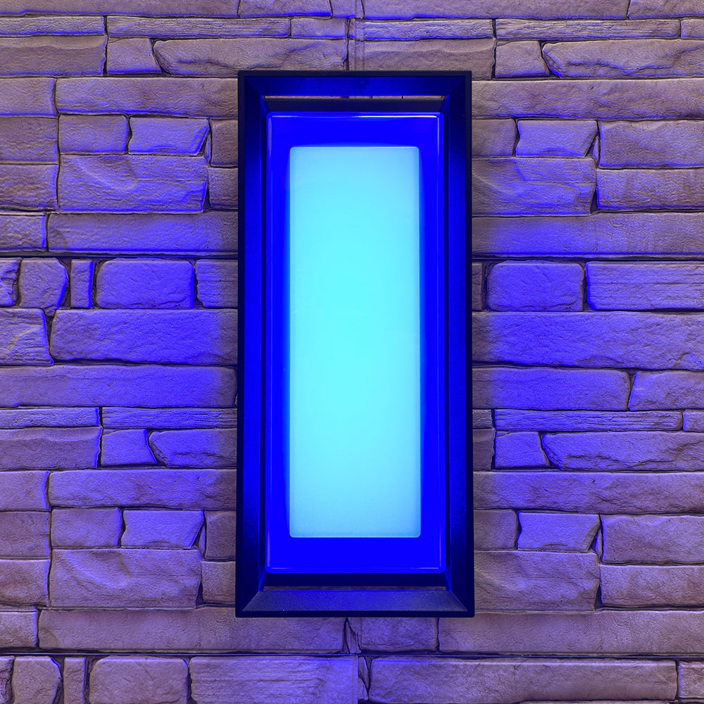 Outdoor Landscape Lighting LED 12V Low Voltage SCA01-14 Integrated LED 22W RGBCW Bluetooth Control 14″x6.2″x4.9″ 12V Low Voltage Aluminum Wall Sconce Lighting IP65 Waterproof