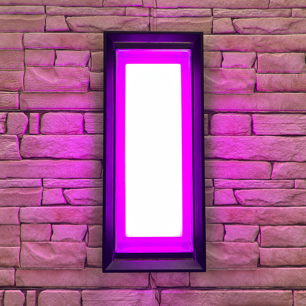 Outdoor Landscape Lighting LED 12V Low Voltage SCA01-14 Integrated LED 22W RGBCW Bluetooth Control 14″x6.2″x4.9″ 12V Low Voltage Aluminum Wall Sconce Lighting IP65 Waterproof