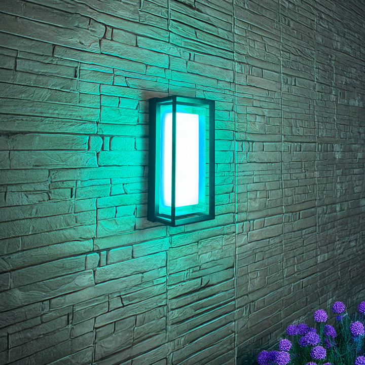Outdoor Landscape Lighting LED 12V Low Voltage SCA01-14 Integrated LED 22W RGBCW Bluetooth Control 14″x6.2″x4.9″ 12V Low Voltage Aluminum Wall Sconce Lighting IP65 Waterproof
