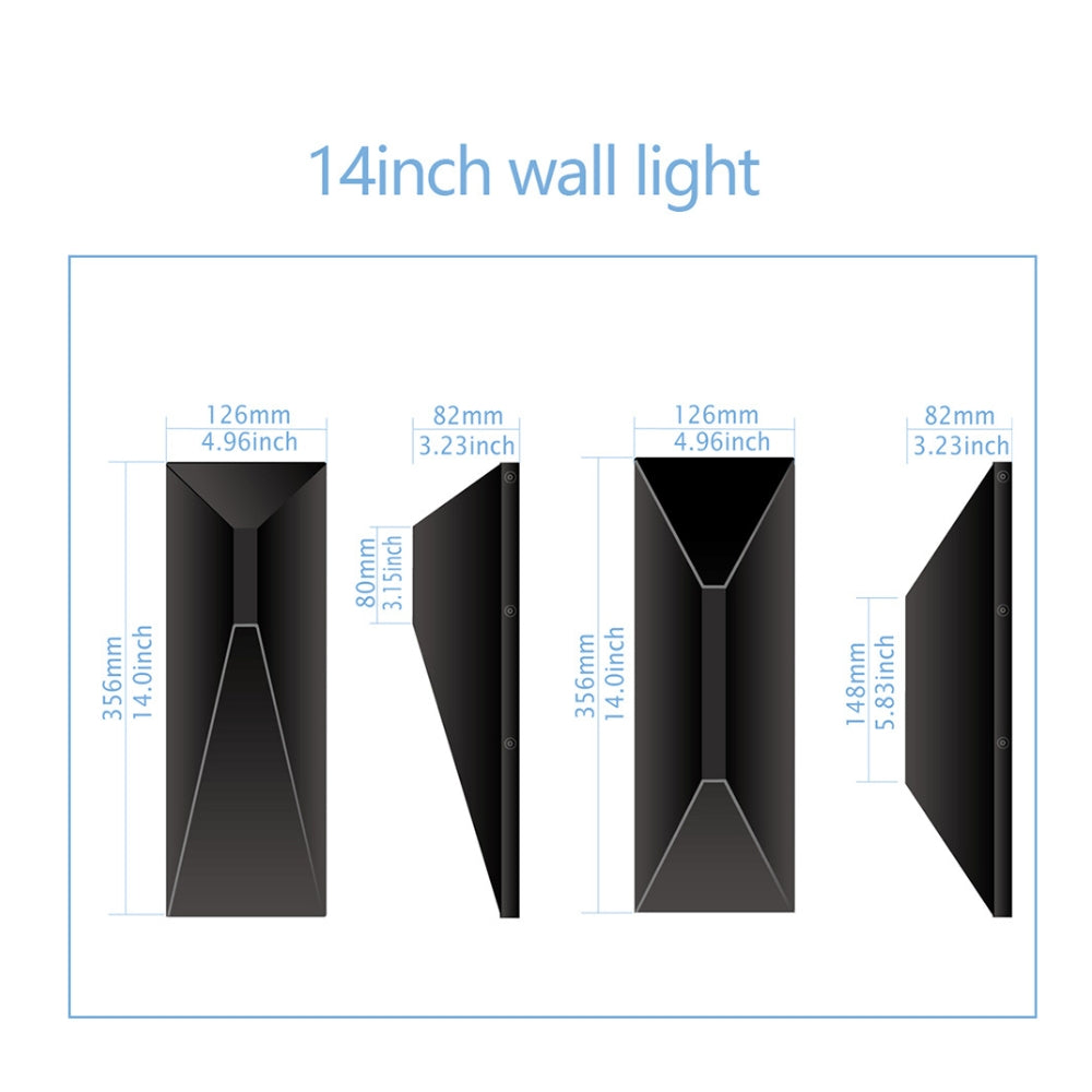Outdoor Landscape Lighting LED 12V Low Voltage SCA04 Integrated LED 22W RGBCW Wi-Fi and Bluetooth 14″x4.96″x3.23″ 12V-24V Low Voltage Aluminum Up and Down Wall Sconce Lighting IP65 Waterproof