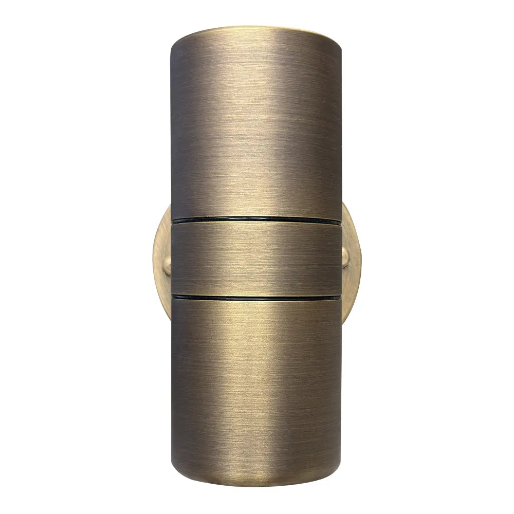 Outdoor Landscape Lighting LED 12V Low Voltage SCB05 4x/8x/12x Package LED Cylinder Up Down Light 2 Directional Brass Sconce Lighting with 12V Low Voltage 5W 3000K Bulb