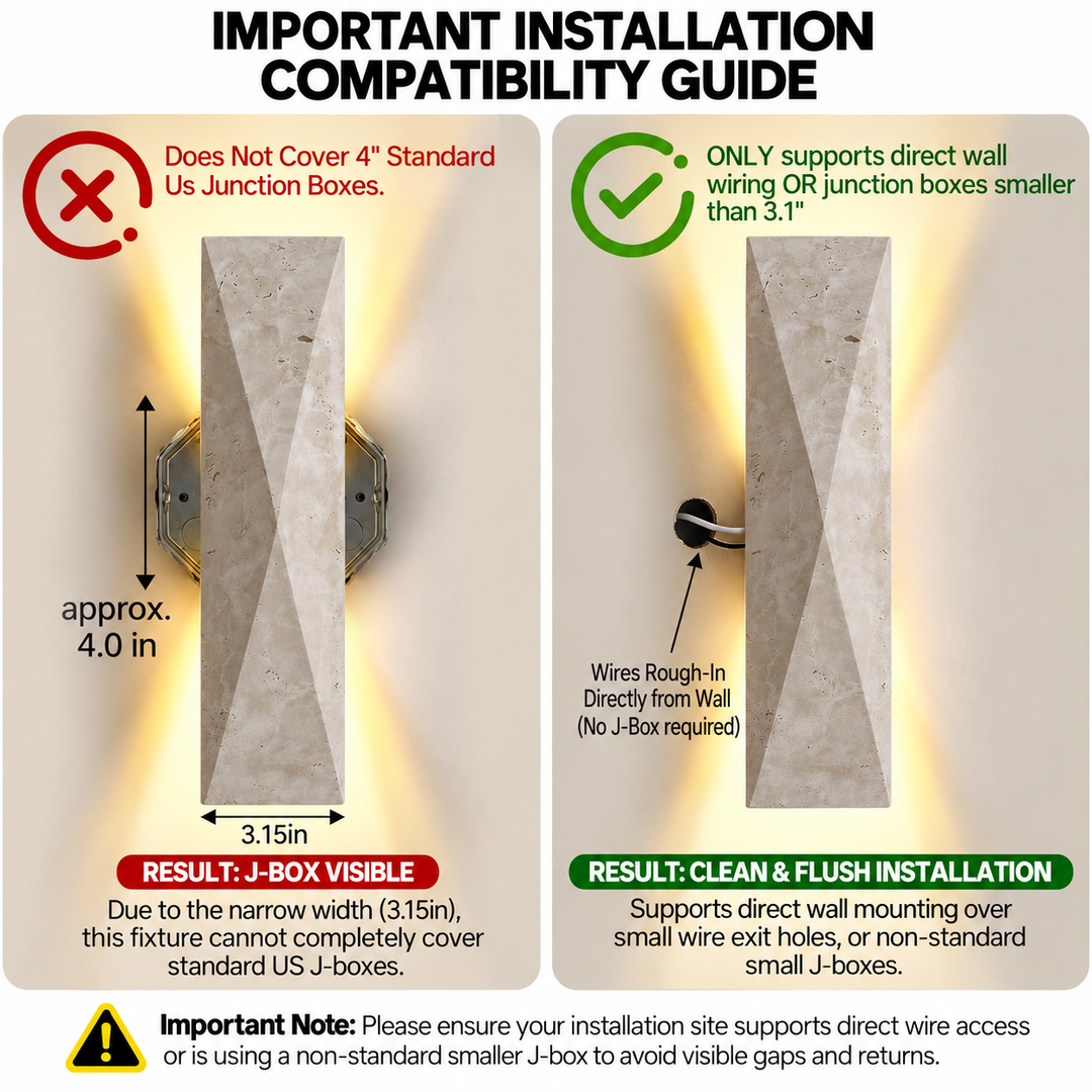 Outdoor Landscape Lighting LED 12V Low Voltage SCH20 2-Pack 3000K Modern Geometric Stone Outdoor 12.6" and 16.5" Wall Sconce Light 120V Line Voltage