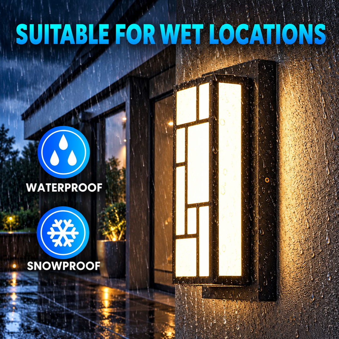 Outdoor Landscape Lighting LED 12V Low Voltage SCH24 6W 5CCT Outdoor Aluminum Frame 12.91" x 5.63" x 3.66" Wall Sconce Light 120V Line Voltage