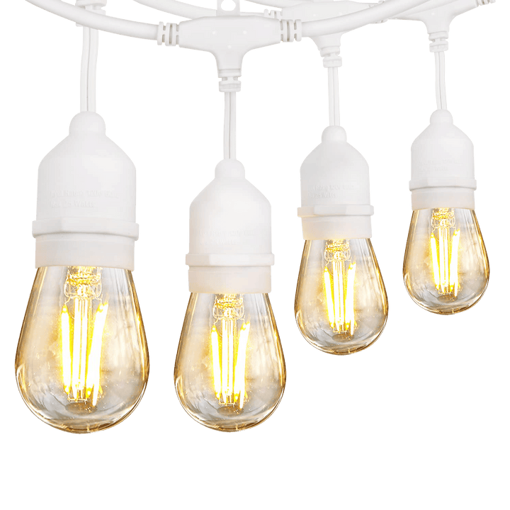 Outdoor Landscape Lighting LED 12V Low Voltage SL101 LED 12V Low Voltage Bistro String Lights 48 FT Outdoor Weatherproof 12V Edison Bulbs White No Hanging Kit