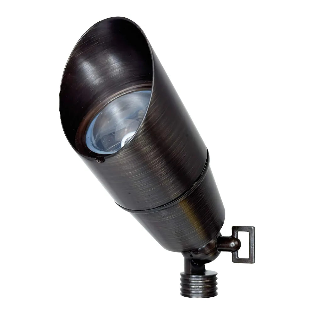 Outdoor Landscape Lighting LED 12V Low Voltage SPB01 Cast Brass Spotlight | Lamp Ready 12V Low Voltage Landscape Light MR16 Socket Natural Brass