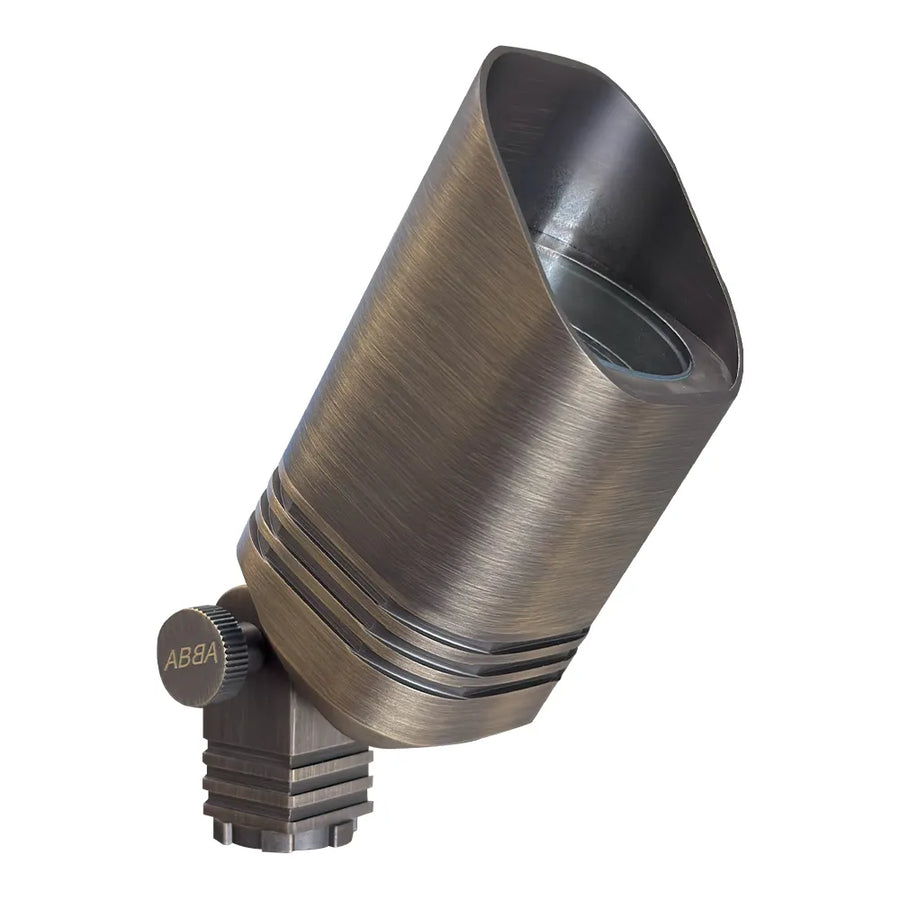 Outdoor Landscape Lighting LED 12V Low Voltage SPB03 Cast Brass Spot Light | Lamp Ready 12V Low Voltage Landscape Light MR16 Socket Natural Brass