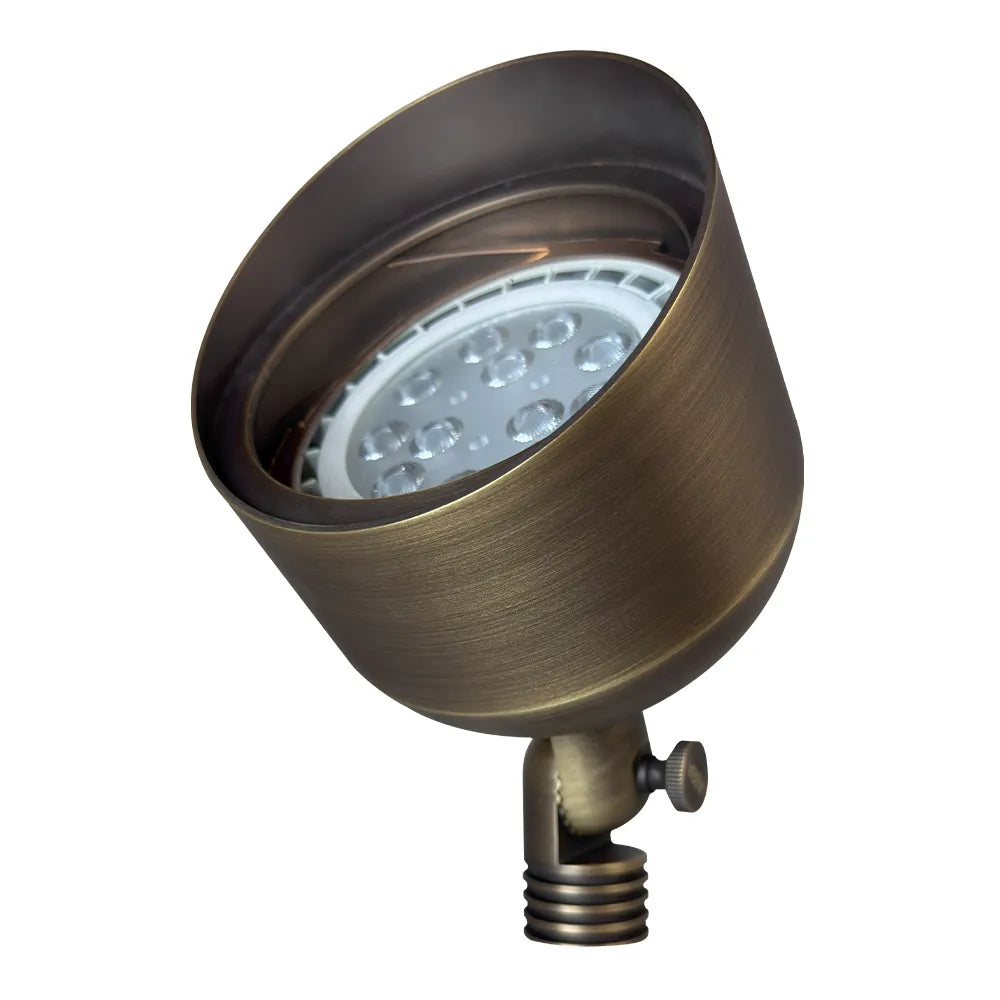 Outdoor Landscape Lighting LED 12V Low Voltage SPB07 Cast Brass Floodlight | Lamp Ready 12V Low Voltage Landscape Light MR16 Socket