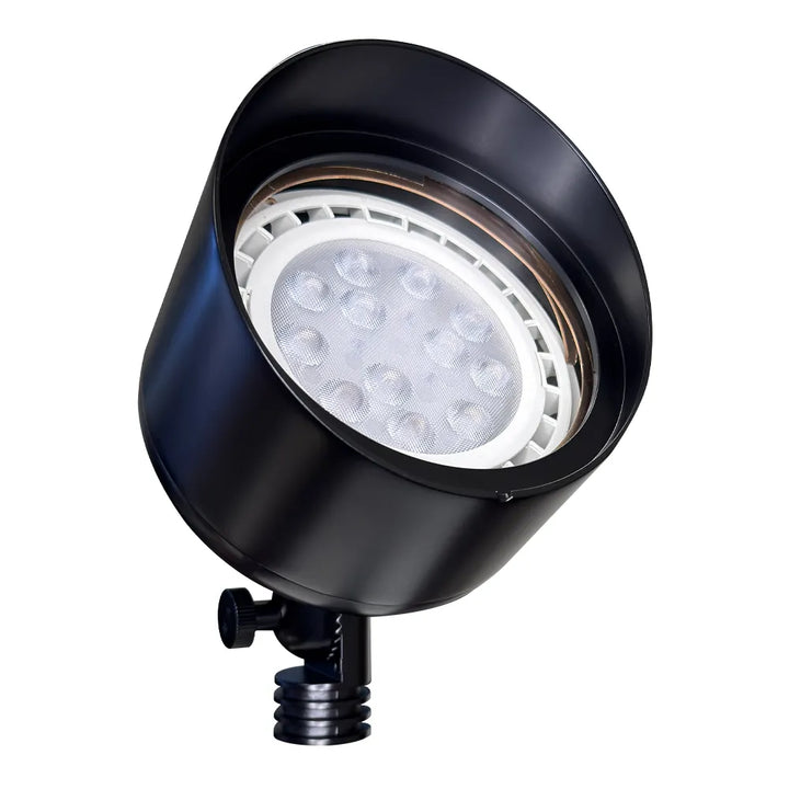 Outdoor Landscape Lighting LED 12V Low Voltage SPB07 Cast Brass Floodlight | Lamp Ready 12V Low Voltage Landscape Light MR16 Socket Black Brass