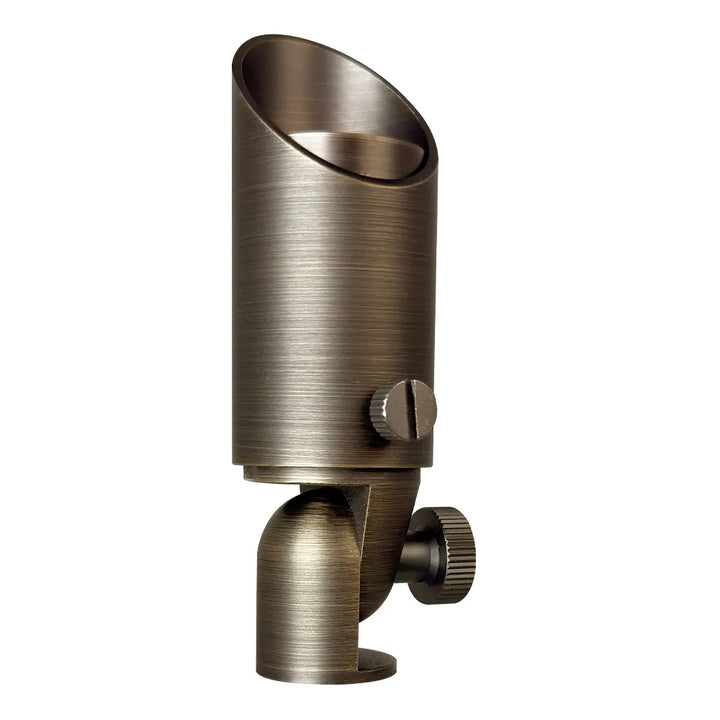 Outdoor Landscape Lighting LED 12V Low Voltage SPB08 Cast Brass Spotlight | 5W 3000K Warm White Integrated LED 12V Low Voltage Landscape Light Natural Brass