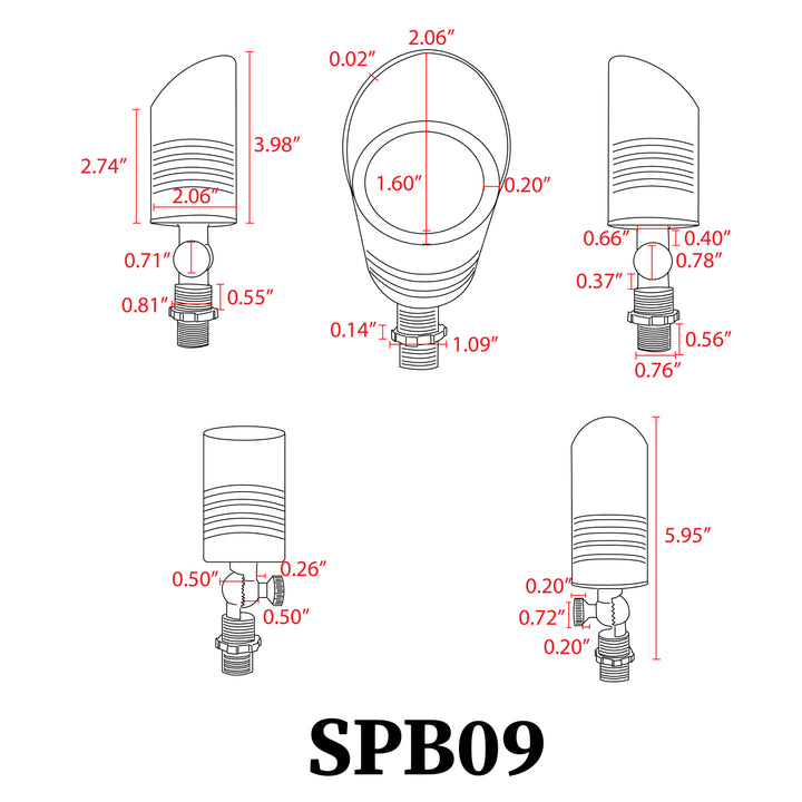 Outdoor Landscape Lighting LED 12V Low Voltage SPB09 12V Low Voltage LED Outdoor Landscape Cast Brass Spotlight MR16 Socket