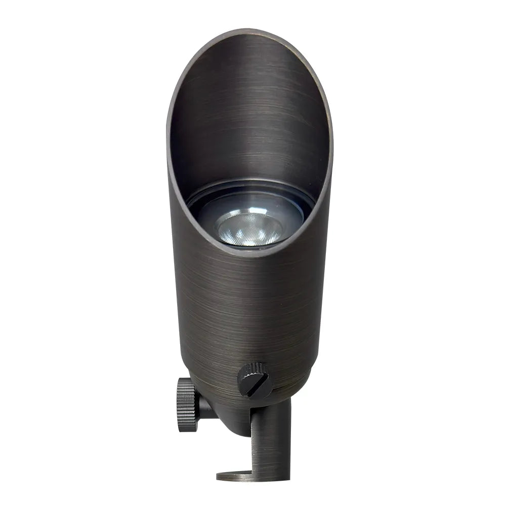 Outdoor Landscape Lighting LED 12V Low Voltage SPB10 Cast Brass Spotlight | 8W 3000K Warm White Integrated LED 12V Low Voltage Landscape Light