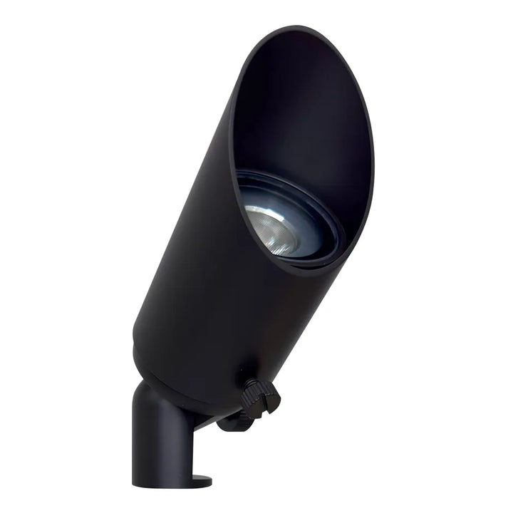 Outdoor Landscape Lighting LED 12V Low Voltage SPB10 Cast Brass Spotlight | 8W 3000K Warm White Integrated LED 12V Low Voltage Landscape Light Black Brass