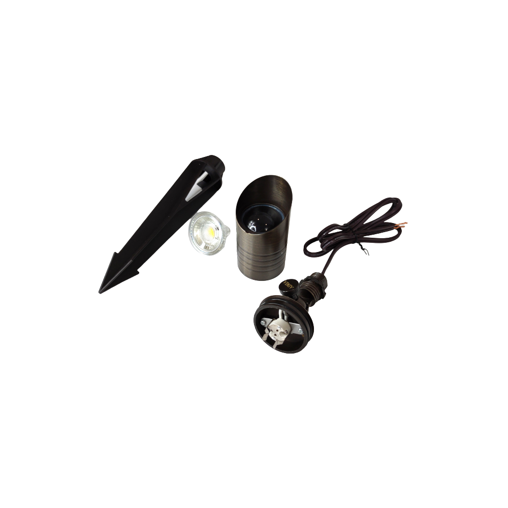 Outdoor Landscape Lighting LED 12V Low Voltage SPB09 4x/8x/12x Package 12V Low Voltage LED Outdoor Landscape Brass Spotlight with MR16 5W 3000K Bulb