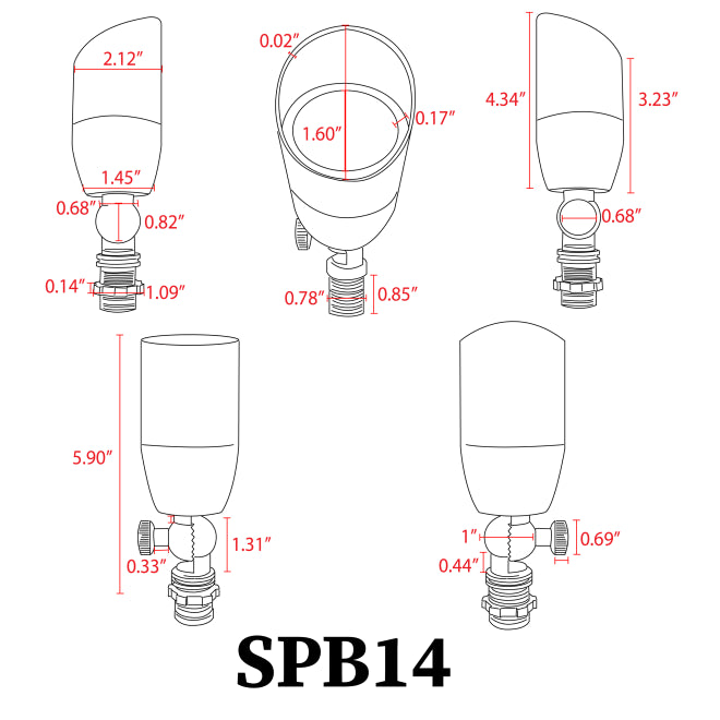 Outdoor Landscape Lighting LED 12V Low Voltage SPB14 12V Low Voltage LED Outdoor Landscape Cast Brass Spotlight MR16 Socket