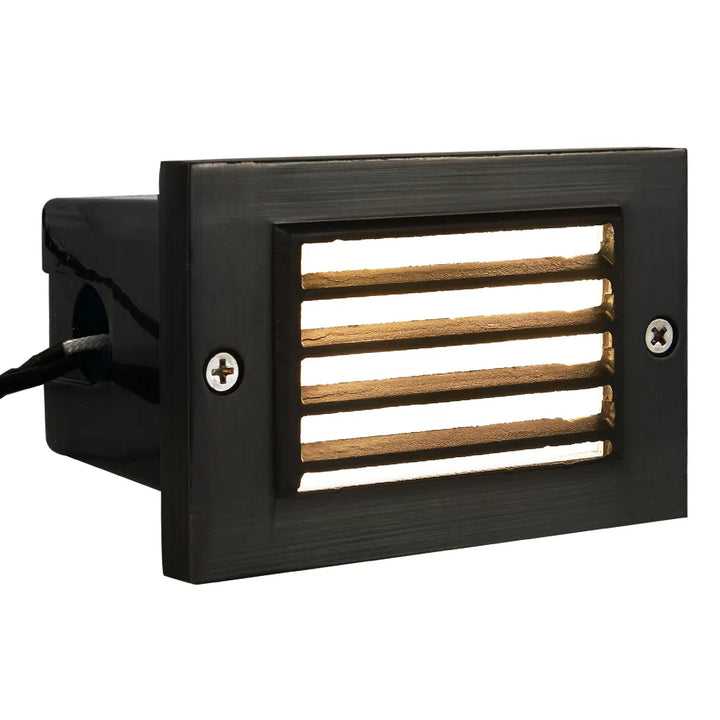Outdoor Landscape Lighting LED 12V Low Voltage STB02 4x/8x/12x Package Louver Horizontal Waterproof LED Brass 4.5" Brick Lights Edge Step Lighting 12V Low Voltage 3W 3000K Bulb