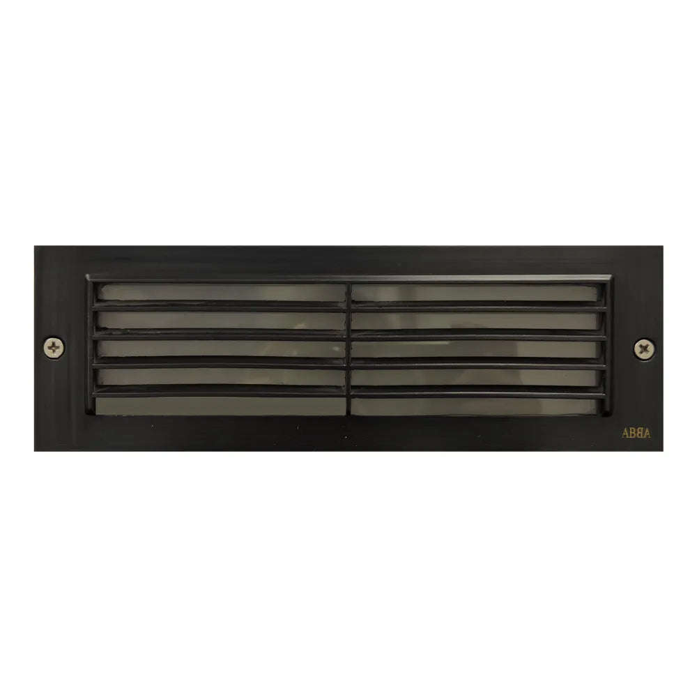 Outdoor Landscape Lighting LED 12V Low Voltage STB03 4x/8x/12x Package Louver Horizontal LED Brass 9" Brick Lights Warm White Edge 12V Low Voltage Outdoor Step Light 3W 3000K Bulb