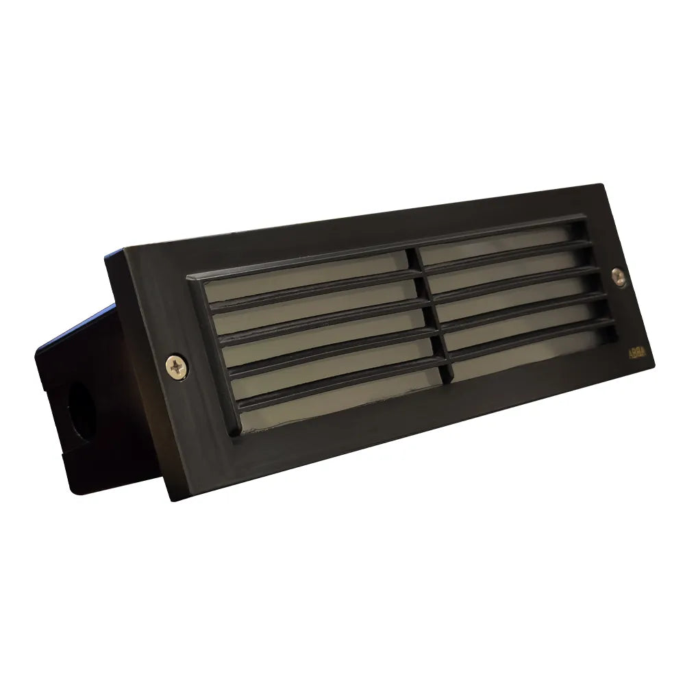 Outdoor Landscape Lighting LED 12V Low Voltage STB03 4x/8x/12x Package Louver Horizontal LED Brass 9" Brick Lights Warm White Edge 12V Low Voltage Outdoor Step Light 3W 3000K Bulb