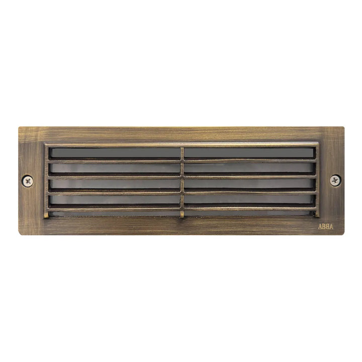 Outdoor Landscape Lighting LED 12V Low Voltage STB03 4x/8x/12x Package Louver Horizontal LED Brass 9" Brick Lights Warm White Edge 12V Low Voltage Outdoor Step Light 3W 3000K Bulb