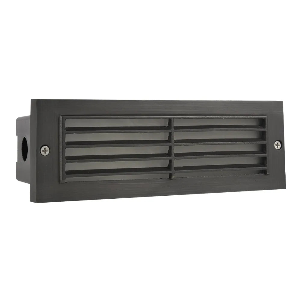 Outdoor Landscape Lighting LED 12V Low Voltage STB03 4x/8x/12x Package Louver Horizontal LED Brass 9" Brick Lights Warm White Edge 12V Low Voltage Outdoor Step Light 3W 3000K Bulb