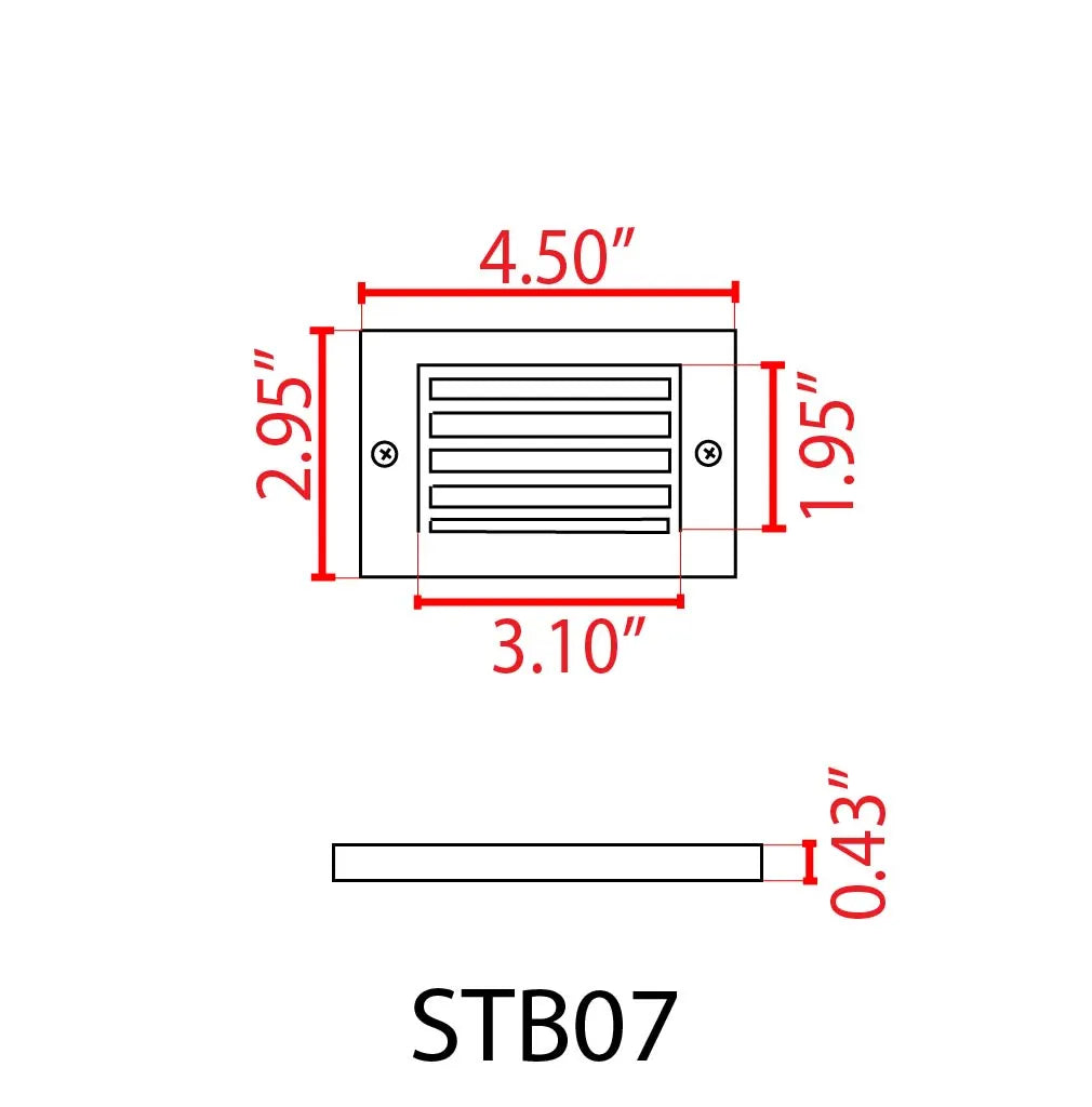 Outdoor Landscape Lighting LED 12V Low Voltage STB07 4x/8x/12x Package 2W LED 4.5" Surface Mounted Horizontal Outdoor & Indoor Brass Step Light 12V Low Voltage