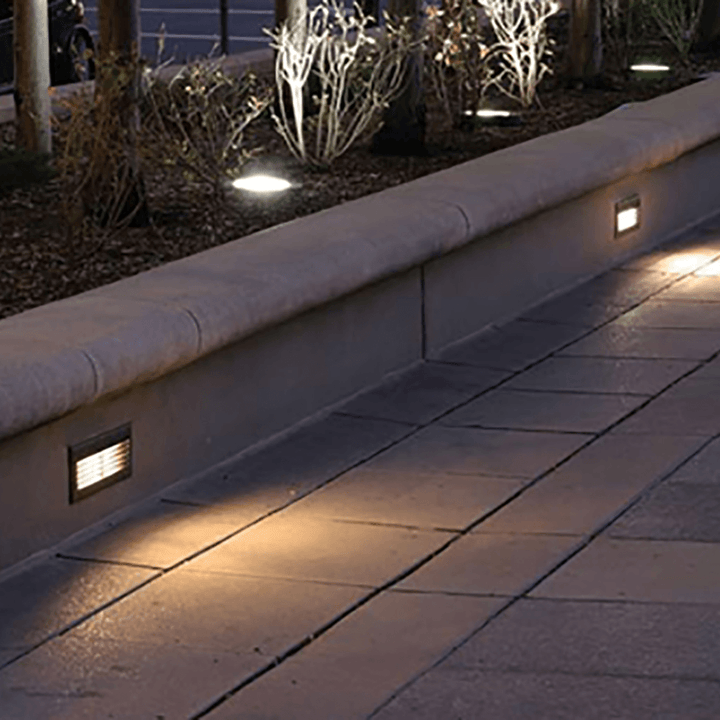 Outdoor Landscape Lighting LED 12V Low Voltage STB08 Cast Brass 9" Step Light | 4W 3000K Warm White Integrated LED 12V Low Voltage Landscape Light