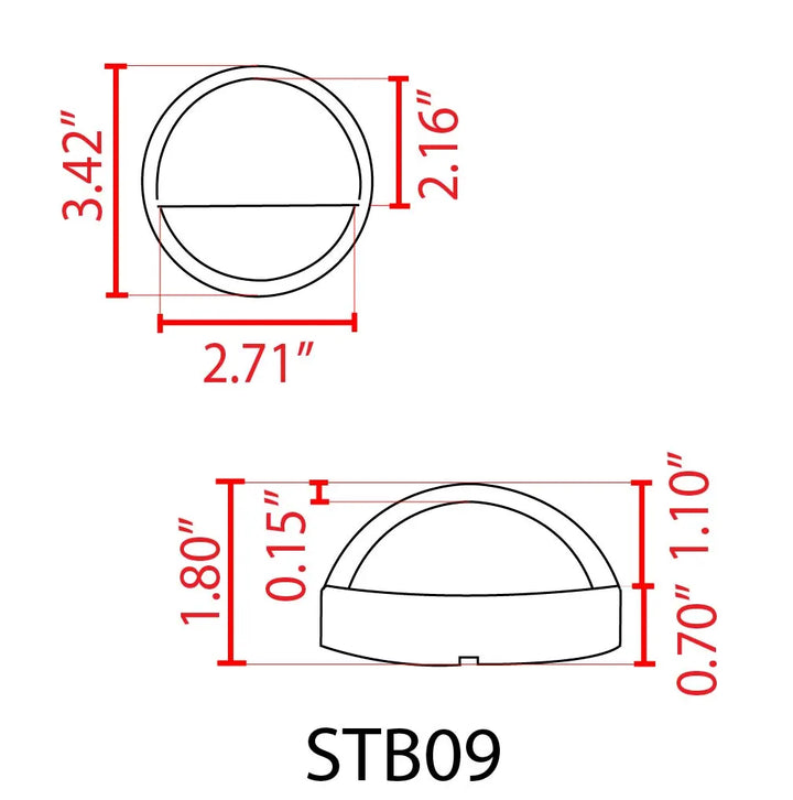 Outdoor Landscape Lighting LED 12V Low Voltage STB09 4x/8x/12x Package LED Brass 3.42" Round Deck Light Surface Mount 12V Low Voltage Landscape Lighting 3W 3000K Bulb