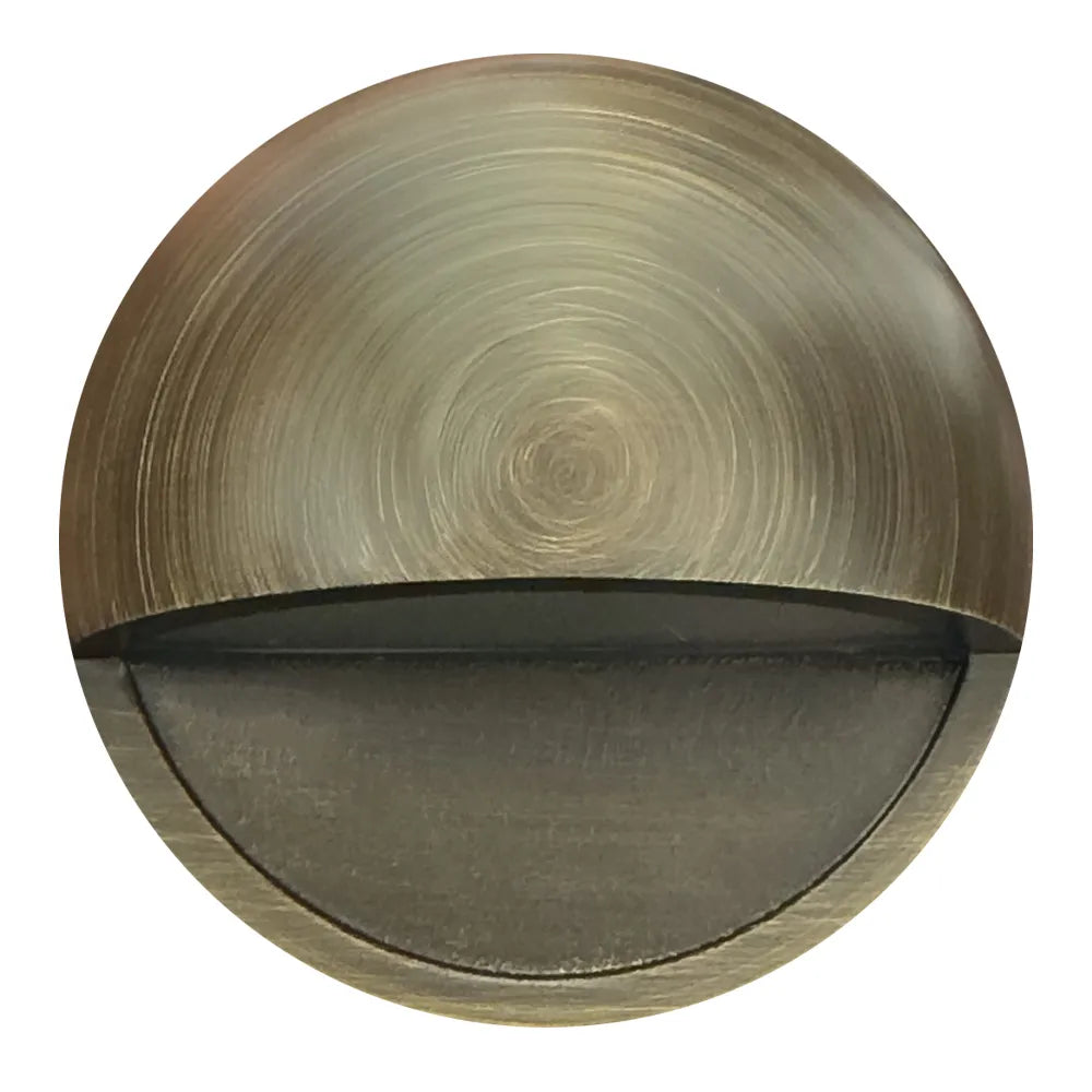 Outdoor Landscape Lighting LED 12V Low Voltage STB09 Cast Brass 3.42" Deck Light | Lamp Ready 12V Low Voltage Landscape Light Natural Brass