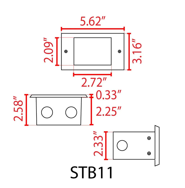 Outdoor Landscape Lighting LED 12V Low Voltage STB11 Cast Brass 5.5" Step Light | 1.5W 3000K Warm White Integrated LED 12V Low Voltage Landscape Light