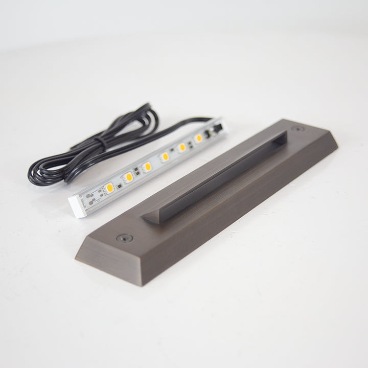 Outdoor Landscape Lighting LED 12V Low Voltage STB16 4x/8x/12x Package 2W LED Cast Brass 12V Low Voltage Surface Mounted Slim Horizontal Outdoor & Indoor 7.37" Step Light
