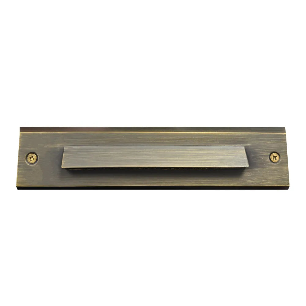 Outdoor Landscape Lighting LED 12V Low Voltage STB16 2W 12V Low Voltage LED Cast Brass Surface Mounted Slim Horizontal Outdoor & Indoor 7.37" Step Light Natural Brass