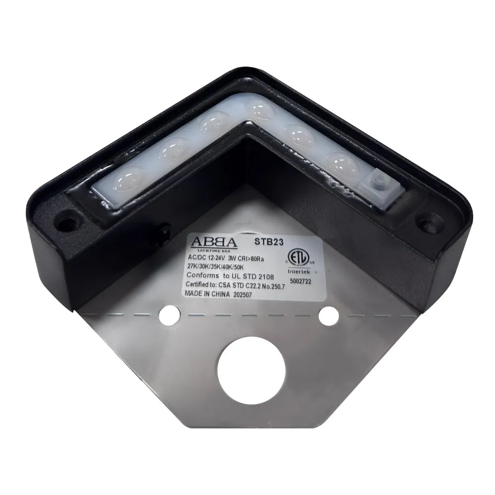 Outdoor Landscape Lighting LED 12V Low Voltage STB23 3W 5CCT Cast Aluminum LED Corner L-Shaped Edge Step Light with Stainless Steel Bracket 12V Low Voltage Landscape Lighting