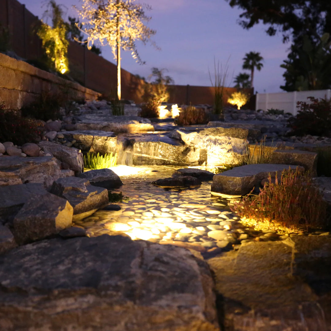 Outdoor Landscape Lighting LED 12V Low Voltage ULB01 Cast Brass Underwater Pond Light | 12V Low Voltage Landscape Light Lamp Ready MR16 Socket